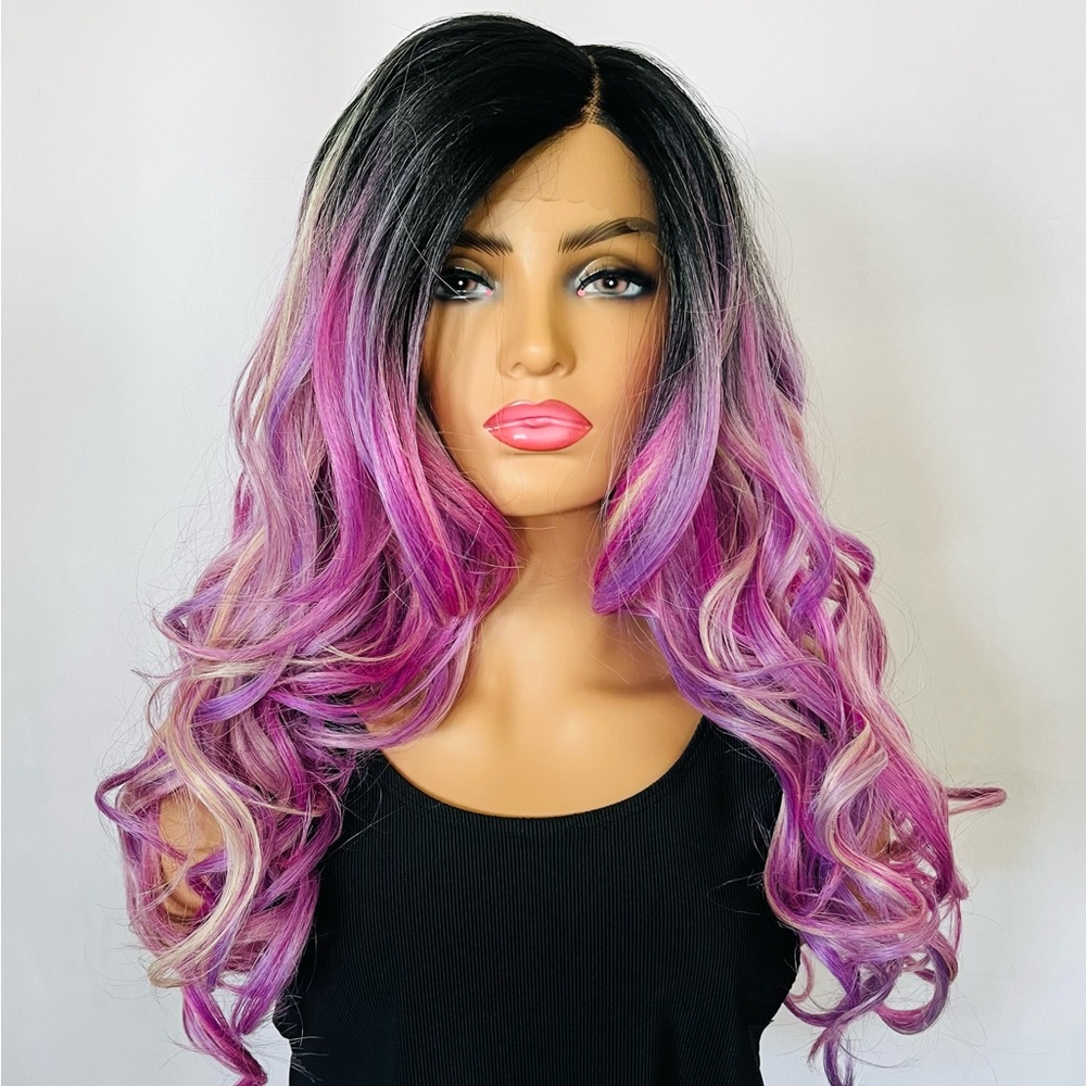 Gorgeous 24” Berry Crumble Color Lace Front Wig for Daily Wear/Events